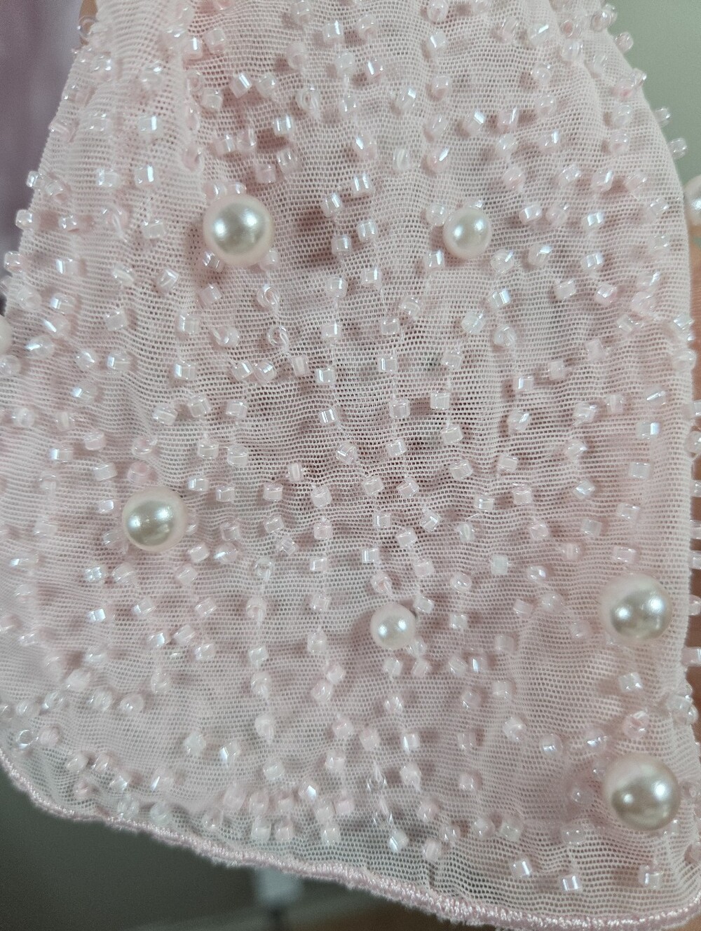Oh Polly Geneva Long Sleeve Embellished A-line Mini Dress in Blush Pink Size 2 - Picture 14 of 16
